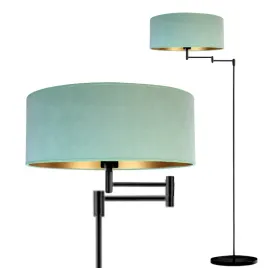 lampa-stojaca-podlogowa-regulowana-mietowa-led-e27-z-abazurem-welurowa