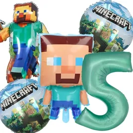 balony-zestaw-balonow-dekoracje-tnt-pixel-na-5-urodziny-5szt-minekraft
