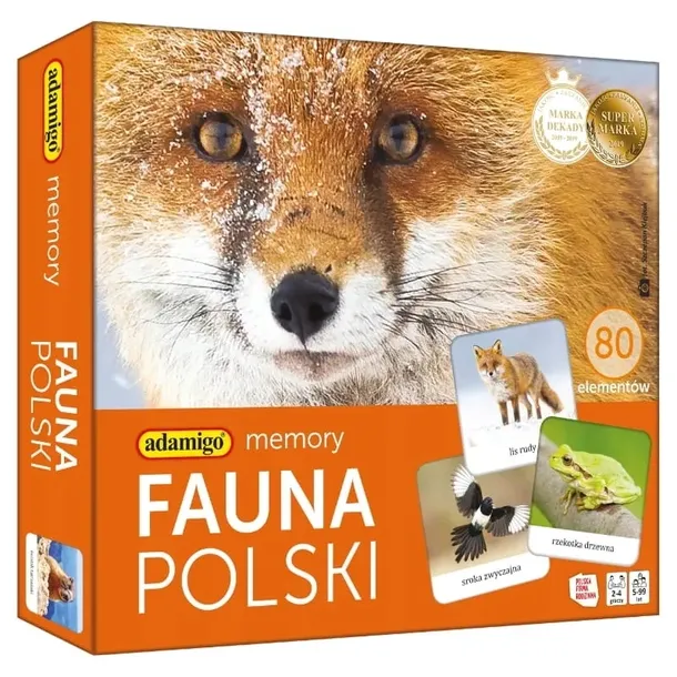 ADAMIGO Gra memory memo dla dzieci - Fauna Polski Zwierzęta