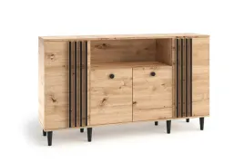 komoda-lykaron-4-dab-artisan-czarne-lamele-4-drzwi-polka