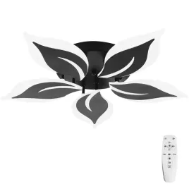 lampa-wiszaca-plafon-led-kwiat-lotosu-czarna-nowoczesna-pilot