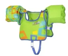 aquastar-kamizelka-dmuchana-do-plywania-kapok-z-rekawkami-zielona