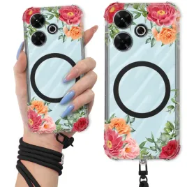 etui-do-xiaomi-redmi-13-4g-antishock-ring-magsafe-czarna-smycz-kwiatowe