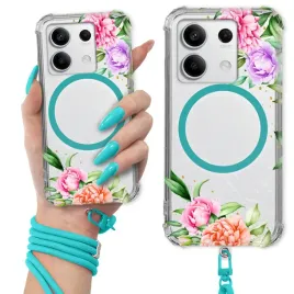 etui-do-xiaomi-redmi-note-13-5g-antishock-magsafe-turkusowa-smycz-kwiaty