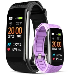 smartband-giewont-czarny-gw200-8-pasek-jasnofioletowy