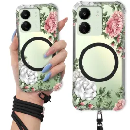 etui-do-xiaomi-redmi-13c-antishock-ring-magsafe-czarna-smycz-kwiatowe