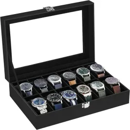 etui-na-zegarki-szkatulka-pudelko-elegancki-organizer-czarny-prezent-12-szt