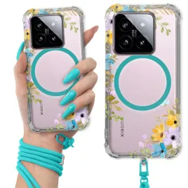 etui-do-xiaomi-14-antishock-ring-magsafe-turkusowa-smycz-kwiatowe-wzory