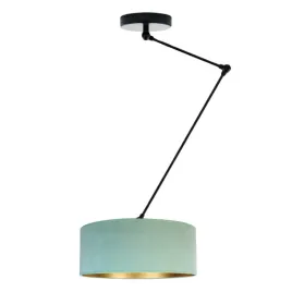lampa-wiszaca-regulowana-zyrandol-led-e27-przegub-welur-mieta-ze-zlotem