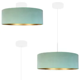lampa-zyrandol-sufitowa-wiszaca-led-e27-welur-mieta-ze-zlotem-jazz-50cm