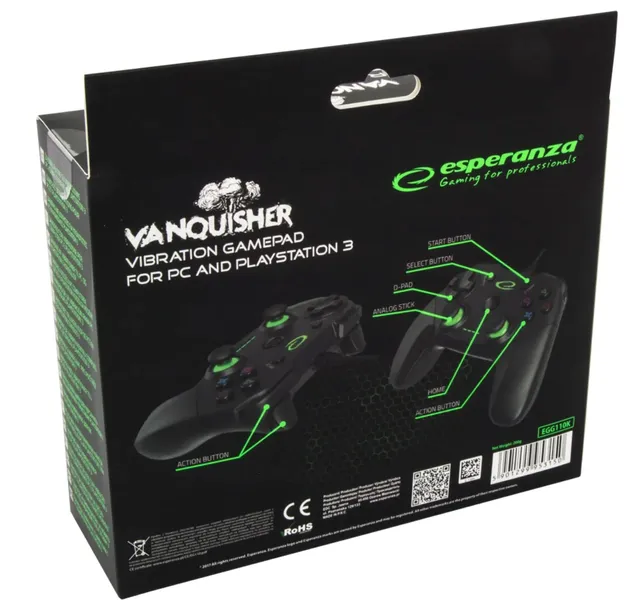 esperanza-gamepad-pc-ps3-usb-vanquisher-egg110k-komunikacja-bezprzewodowa-brak