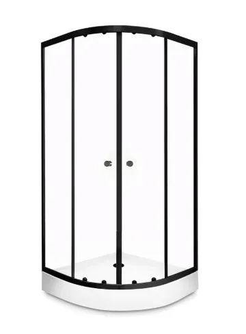 Kabina prysznicowa półokrągła z brodzikiem CZARNA BLACK CZARNA 90 X 90 HART
