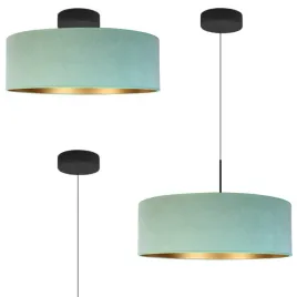 lampa-zyrandol-sufitowa-wiszaca-led-e27-welur-mieta-ze-zlotem-jazz-50cm