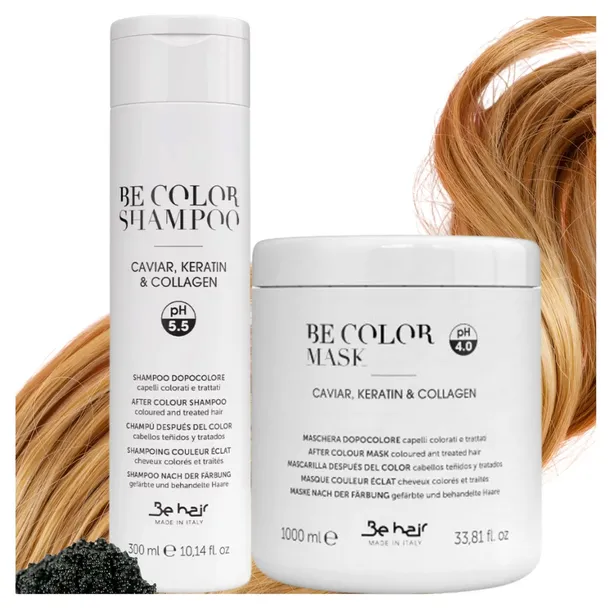 Be Color ZESTAW SZAMPON 300ml i MASKA 1000ml Do Włosów Farbowanych Be Hair