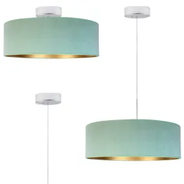 lampa-zyrandol-sufitowa-wiszaca-led-e27-welur-mieta-ze-zlotem-jazz-50cm