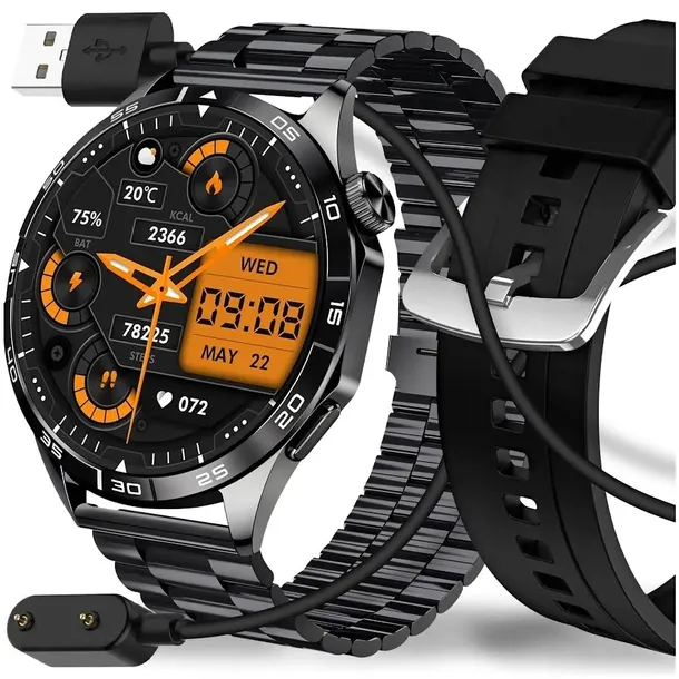 SMARTWATCH ZEGAREK MĘSKI WODOODPORNY PL MENU SPORT SMART WATCH