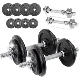 hantle-zeliwne-2x10kg-regulowane-zestaw-hantli-obciazenia-talerze-gryf-20kg