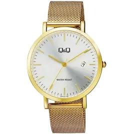 zegarek-unisex-qandq-zloty-siatka-mesh-data