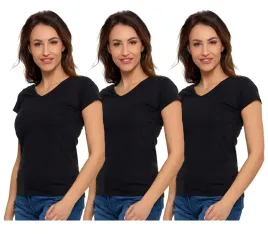 moraj-koszulka-damska-t-shirt-bawelna-krotki-rekaw-3-sztuki-czarny-s