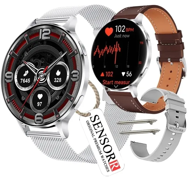 SMARTWATCH DAMSKI ZEGAREK ROZMOWY CIŚNIENIE PULS KROKI 3 PASKI SUPER CIENKI
