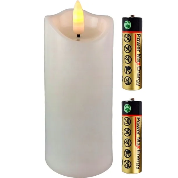 Świeca Dekoracyjna CORTINA 1/20/WAX Znicz LED fi5 Biała 12,5cm + Baterie