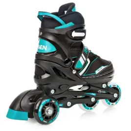 rolki-wrotki-regulowane-3w1-raven-helixi-black-mint-34-37-kolko-led