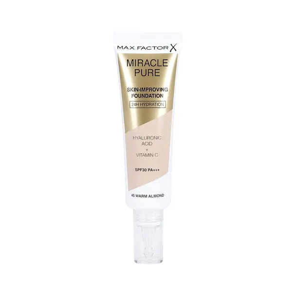 max-factor-miracle-pure-podklad-30ml-45-warm-almon-waga-z-opakowaniem-0-13-kg