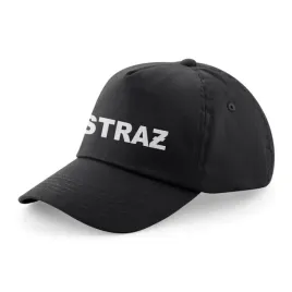 czapka-z-daszkiem-dziecieca-straz-z-nadrukiem-czarna