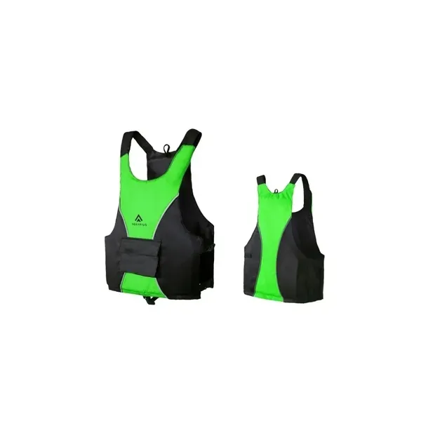 Kamizelka asekuracyjna Kajakowa kapok na wodę czarno-zielona 50-60 kg r. M