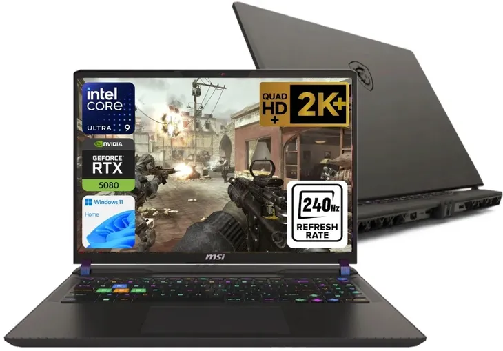 Laptop MSI Vector 16 HX AI 16" QHD+ 240Hz Ultra 9 275HX 32GB SSD1TB RTX5080