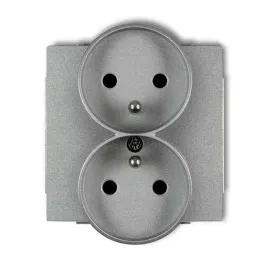 gniazdo-podwojne-z-uziem-karlik-deco-soft-srebrny