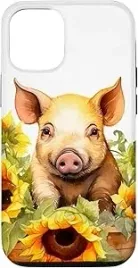 z7498-case-pokrowiec-etui-iphone-15-pig-sunflowers-farm-animal
