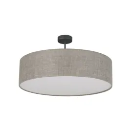 lampa-sufitowa-z-szaro-bezowym-kloszem-i-biala-przeslona-do-sypialni