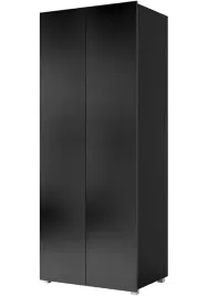 szafa-dwudrzwiowa-kama-80-cm-z-drazkiem-czarny-polysk