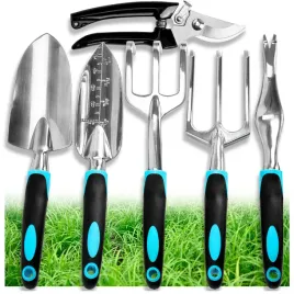 2-x-zestaw-narzedzi-ogrodowych-lopatka-grabki-chwastownik-pazurki-sekator-6