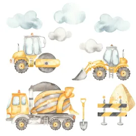 2-x-naklejki-na-sciane-dla-chlopczyka-budowa-koparka-walec-betoniarka-50x10