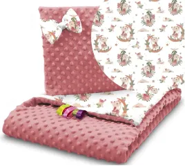 2-x-kocyk-do-wozka-poduszka-zestaw-minky-dwustronny-2w1-babymam