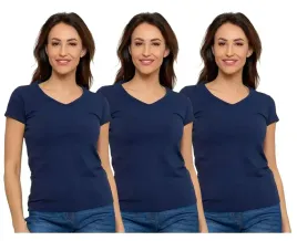 moraj-koszulka-damska-t-shirt-bawelna-krotki-rekaw-3-sztuki-granatowy-m