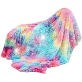 zestaw-dwie-szt-koc-teczowy-190200-miekki-puszysty-rainbow-okazja-prezent