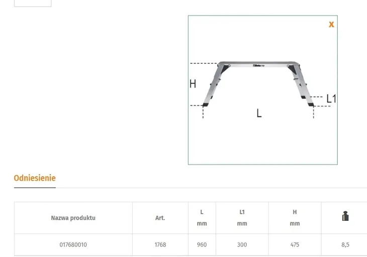 podest-roboczy-aluminiowy-be1768-beta-dlugosc-transportowa-100-cm