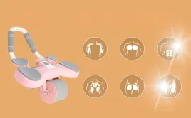 roller-fitness-do-treningu-miesni-brzucha-roz-z-uchwytem-na-telefon-lcd