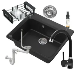 zlew-granitowy-bateria-syfon-ociekarka-zestaw