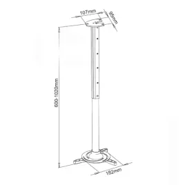uchwyt-podwieszany-sufitowy-regulowany-do-projektora-system-ukrywania-kabli