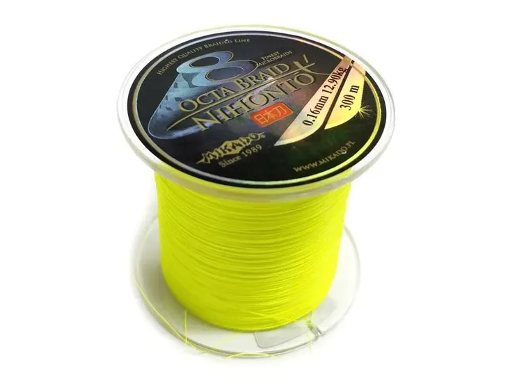 2-x-plecionka-nihonto-octa-braid-300m-fluo-014mm-stan-nowy-waga-z-opakowaniem-0-3-kg