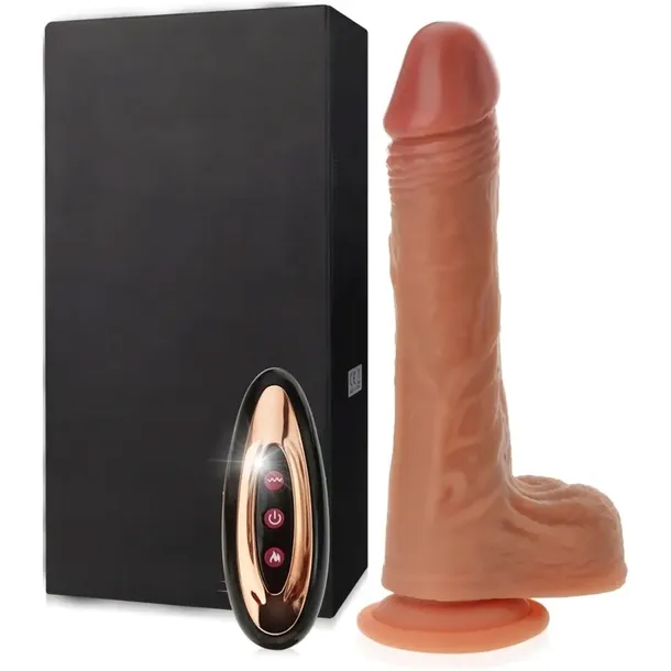 PENIS DILDO Z RUCHEM POSUWISTYM I ROTACYJNYM PODGRZEWANY DO 39stC WIBRATOR