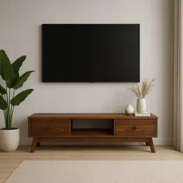 szafka-stolik-rtv-36x160-z-drewna-oregon-wood-dwie-szuflady-kolor-kasztan