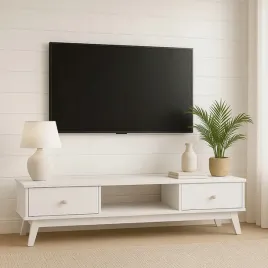 szafka-stolik-rtv-36x160-z-drewna-oregon-wood-dwie-szuflady-kolor-bielony