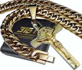 zloty-lancuszek-z-krzyzykiem-stal-chirurgiczna-9mm