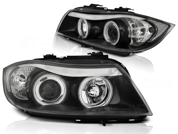 LAMPY PRZEDNIE BMW E90 E91 05-08R BIAŁE RINGI CCFL LED SUPER EFEKT!!