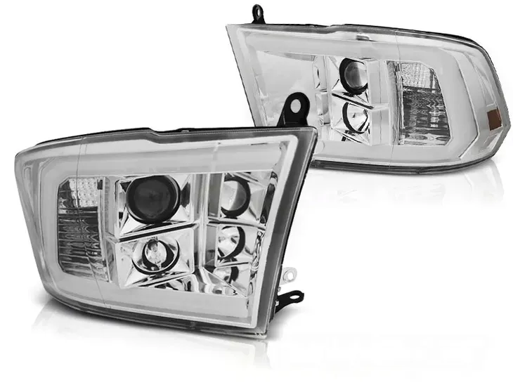 LAMPY PRZEDNIE DODGE RAM 09-18R LED TUBE CHROM